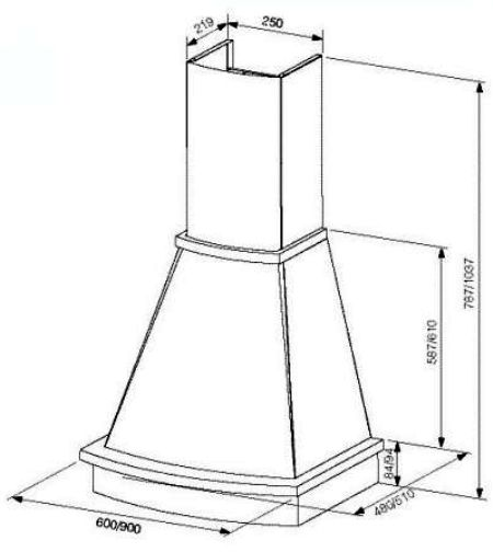 Вытяжка кухонная Best BOSCA 580 60 под покраску