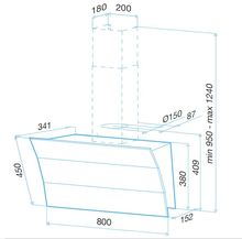 Вытяжка кухонная Best PLANA белое стекло