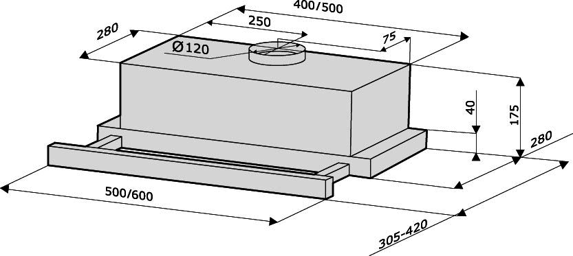 Вытяжка кухонная Krona KAMILLA 500 INOX/INOX