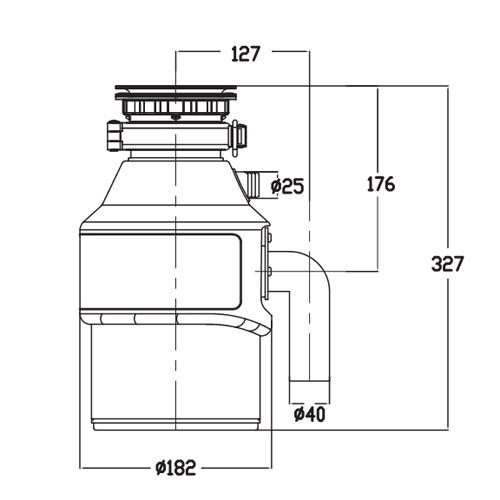 Измельчитель бытовых отходов THOR T 22 с пневмокнопкой