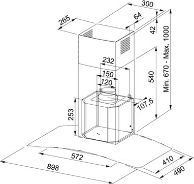 Вытяжка кухонная Franke FGC 925 BK/XS