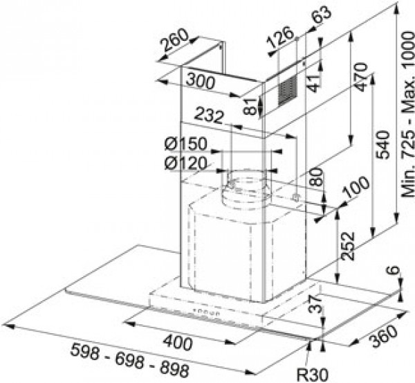 Вытяжка кухонная Franke FLI 605 XS