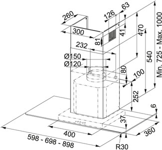 Вытяжка кухонная Franke FLI 905 XS
