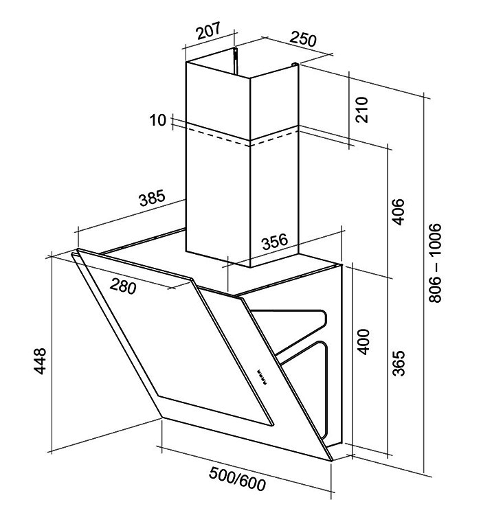 Вытяжка кухонная Shindo NORI 60 W/WG