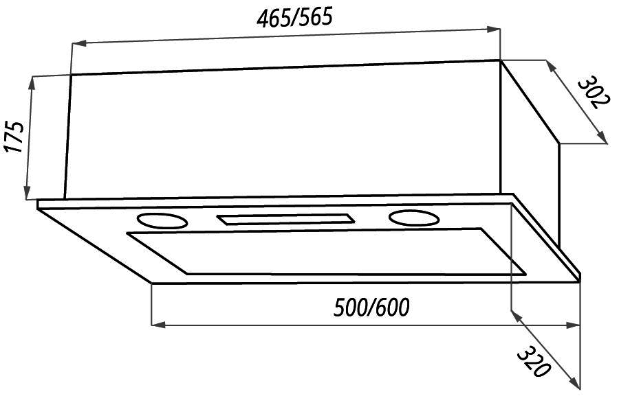 Вытяжка кухонная Maunfeld CROSBY PUSH 50 нержавейка