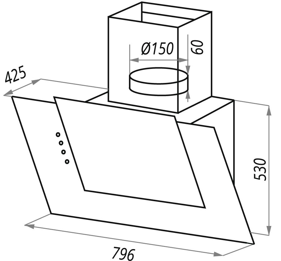 Вытяжка кухонная Maunfeld ENVER 80 красный