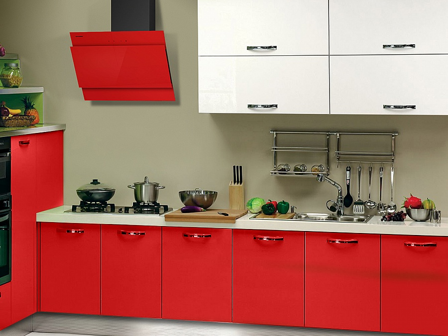 Вытяжка кухонная Maunfeld TOWER LUX 60 черный / красный