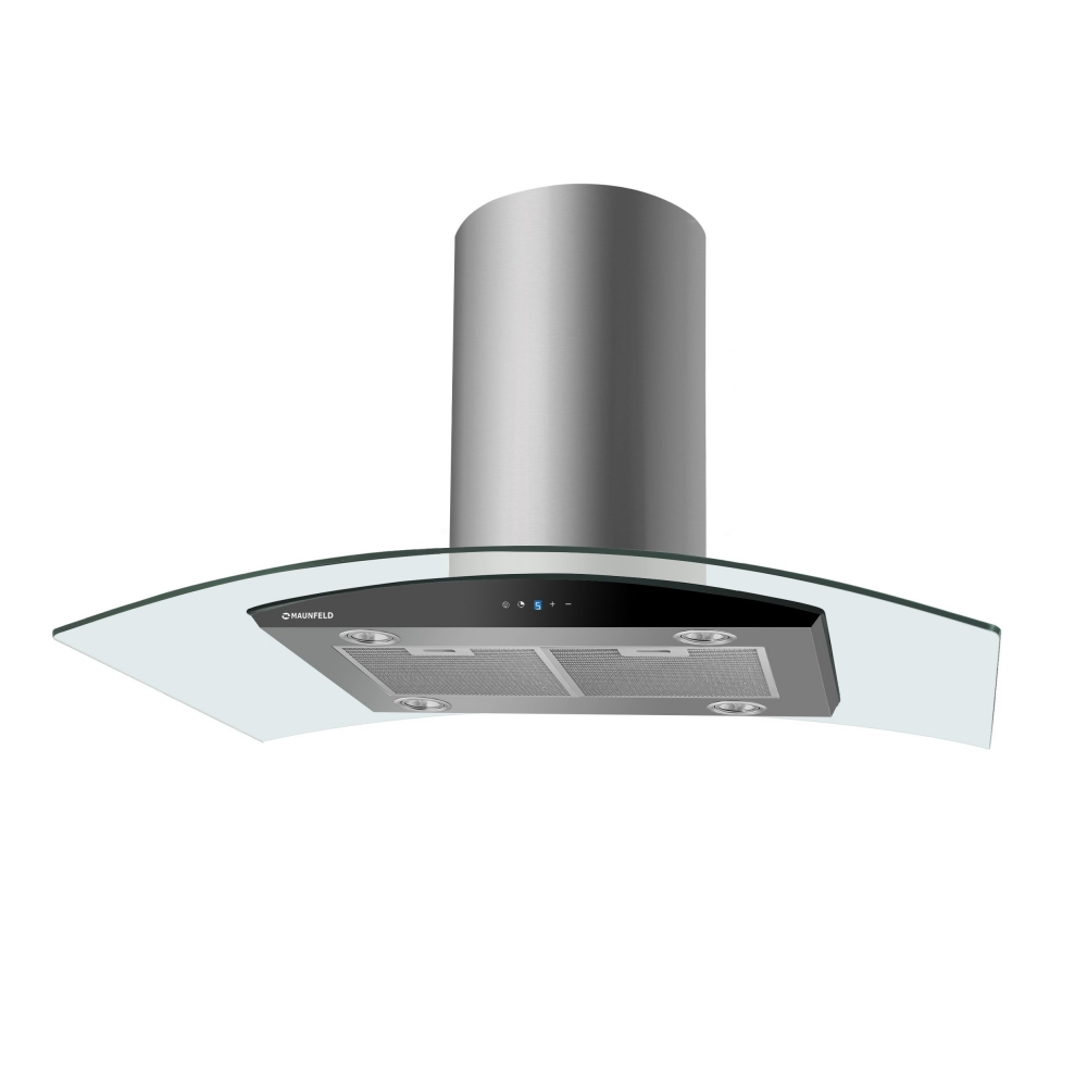 Вытяжка кухонная Maunfeld ANCONA PlusA (ISLA) 90 нержавейка/черное стекло