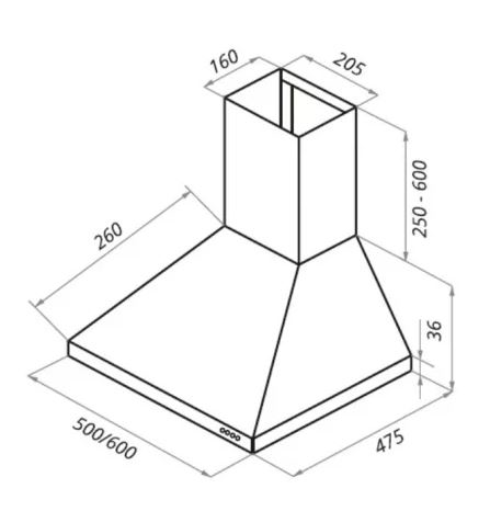 Вытяжка кухонная Maunfeld Line 60 нержавеющая сталь
