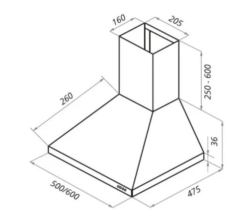 Вытяжка кухонная Maunfeld Line 50 нержавеющая сталь