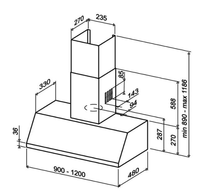 Вытяжка кухонная Best CANAZEI 90 XS
