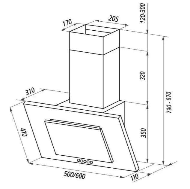 Вытяжка кухонная Maunfeld TOWER C 50 слоновая кость
