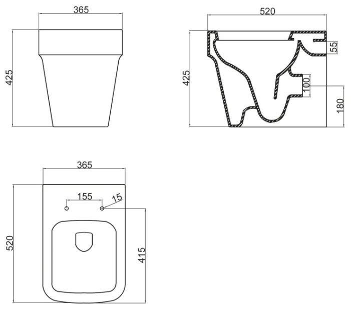Унитаз BelBagno Marco (приставной, без сиденья)