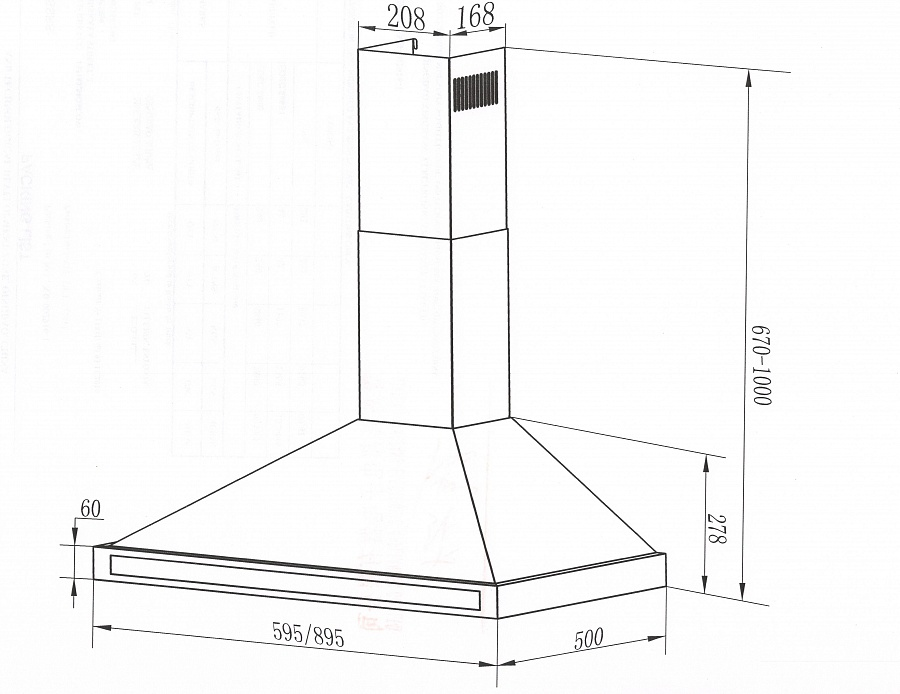 Вытяжка кухонная Maunfeld CORK Plus 60 нержавеющая сталь
