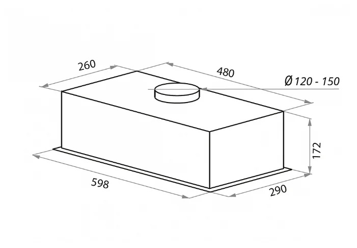Вытяжка кухонная Maunfeld CROSBY BUILT 60 черный