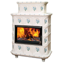 Печь ЭкоКамин  Эльзас изразец бежевый "Арка" Незабудка