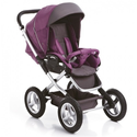 Коляска Geoby C800 с сумкой серый с фиолетовым