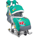 Санки-коляска Ника детям 7-2 коллаж-лисички изумруд