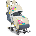 Санки-коляска Ника детям 7-2 коллаж-мишка бежевый