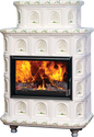 Печь ЭкоКамин  Эльзас изразец бежевый "Арка" Береза