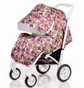 Коляска Babyhit DRIVE цветы, белая рама