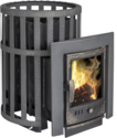 Печь Берёзка  Викинг 24 кожух сетка, дверь со стеклом