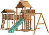 Детский городок Jungle Gym  Palace + Jungle Cottage (без горки) + жесткий мост +  Rock + Swing