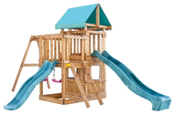 Детский городок Babygarden с балконом, закрытым домиком и двумя горками