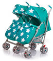 Коляска Babyhit TWICEY (двойня) ярко-бирюзовый со звёздами