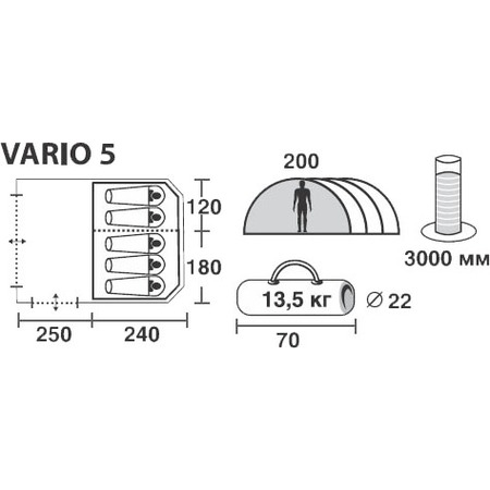Палатка TREK PLANET  Vario 5 