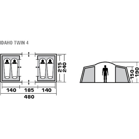 Палатка TREK PLANET  Idaho Twin 4