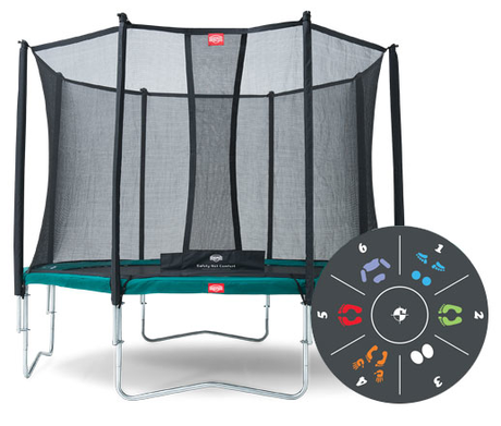 Батут Berg  Favorit 430 Tattoo  + Safety  Net Comfort 430 зеленый