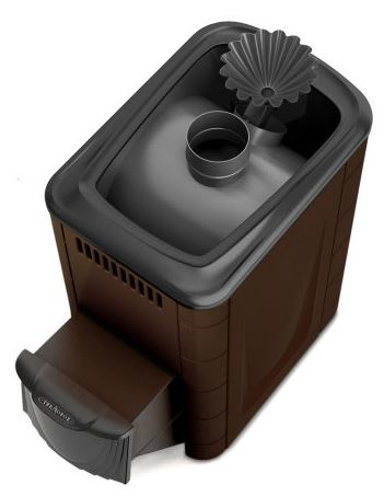 Печь TMF Ангара 2012 Inox, дверца антрацит, закр.каменка, шоколад