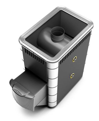 Печь TMF Ангара Inox, дверца антрацит, т/обменник, антрацит, нерж.вставки