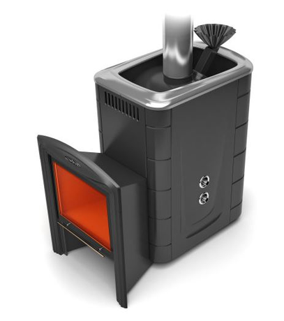 Печь TMF  Гейзер 2014 Inox витра ЗК ТО антрацит