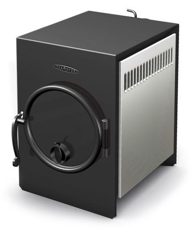 Печь TMF Нормаль-1 антрацит, нержавеющий конвектор, труба сзади