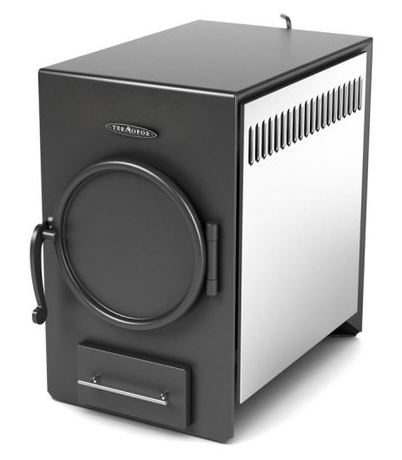 Печь TMF Нормаль-2 антрацит, нержавеющий конвектор, труба сзади