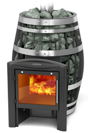 Печь TMF Саяны XXL 2015 Carbon Витра, закр. каменка, т/обменник