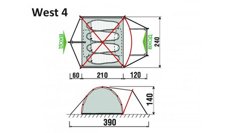 Палатка GreenLand West 4