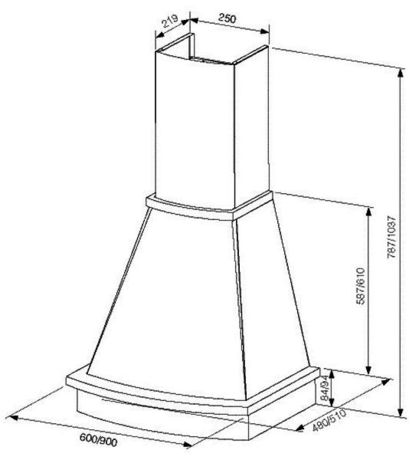 Вытяжка кухонная Best  BOSCA 560 60 под покраску