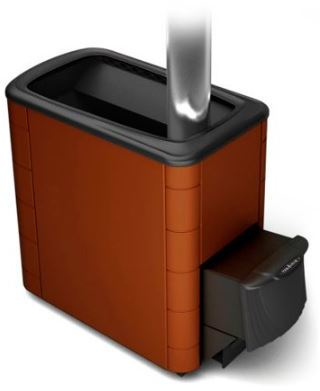 Печь TMF Тунгуска XXL 2013 Inox, дверца антрацит, т/обменник, терракота
