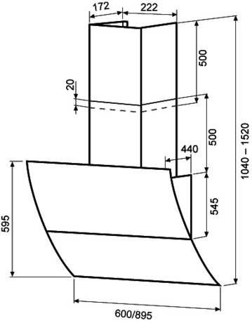 Вытяжка кухонная Krona  CELESTA 600 white sensor 
