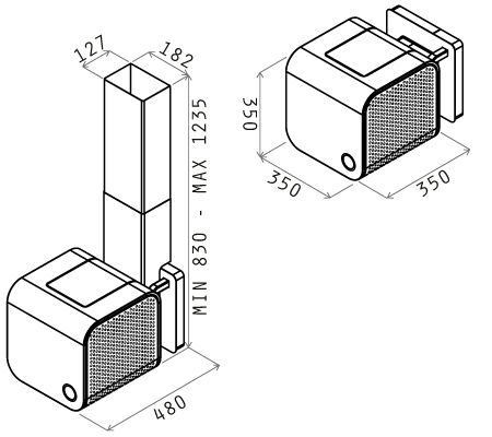 Вытяжка кухонная Elica 35CC DYNAMIQUE BLACK/F/35