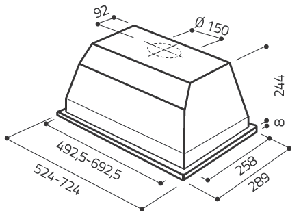Вытяжка кухонная Elica ELIBLOC HT GR/A/60