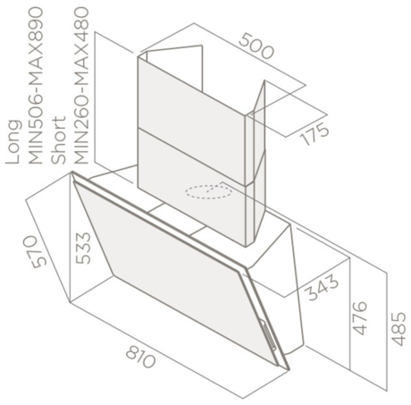 Вытяжка кухонная Elica ELLE BL/F/80