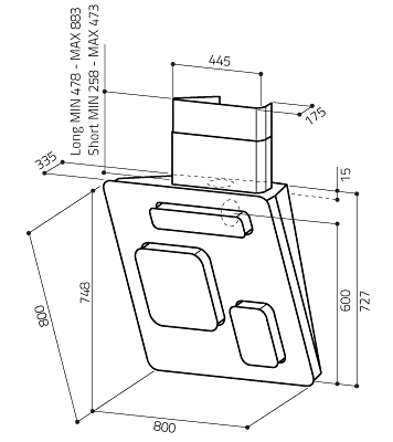Вытяжка кухонная Elica FEEL NOIR F/80