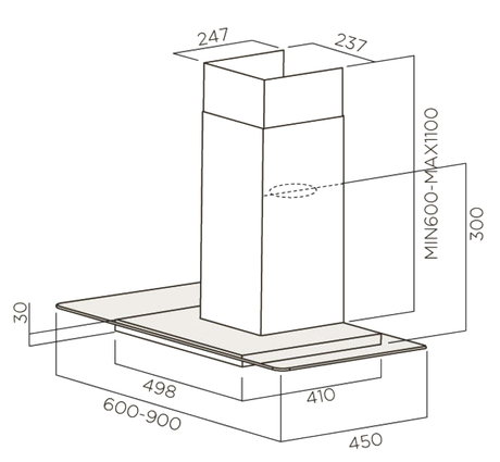 Вытяжка кухонная Elica FLIRT IX/A/90/TC