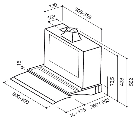Вытяжка кухонная Elica GLIDE IX/A/90