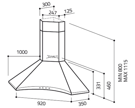 Вытяжка кухонная Elica HYDRA ANG IX F/100
