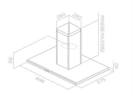 Вытяжка кухонная Elica MOON IS IX/A/60X90